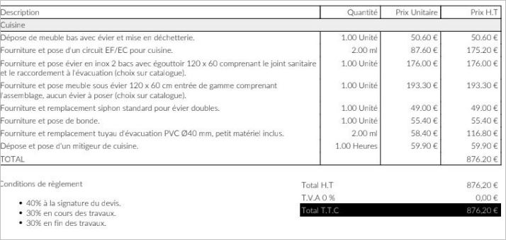Exemple de devis travaux de serrurerie avec Tactidevis
